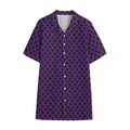 Purple Halloween Pattern Print Cotton Hawaiian Shirt