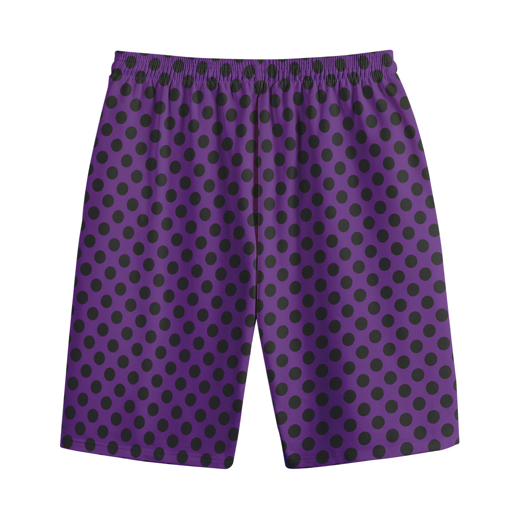 Purple Halloween Pattern Print Cotton Shorts