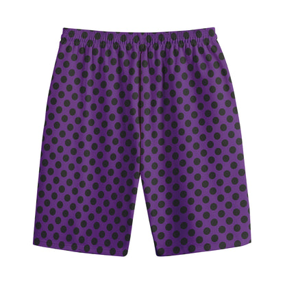 Purple Halloween Pattern Print Cotton Shorts