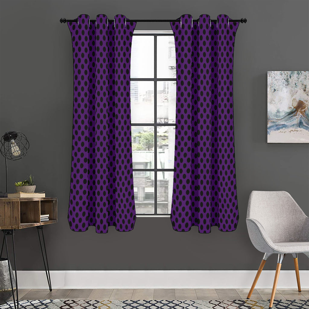 Purple Halloween Pattern Print Curtain