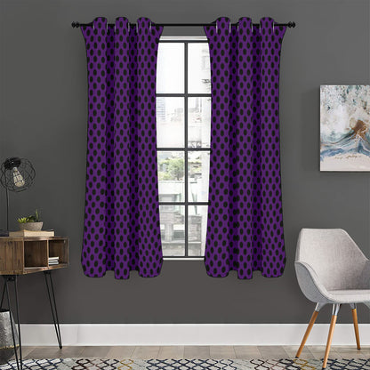 Purple Halloween Pattern Print Curtain