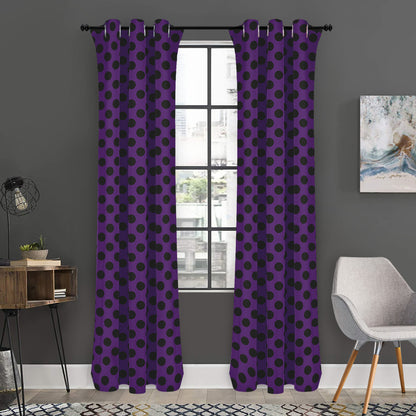 Purple Halloween Pattern Print Curtain
