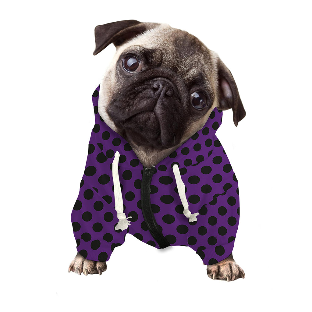 Purple Halloween Pattern Print Dog Zip Up Hoodie