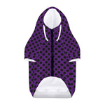 Purple Halloween Pattern Print Dog Zip Up Hoodie