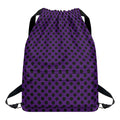 Purple Halloween Pattern Print Drawstring Backpack