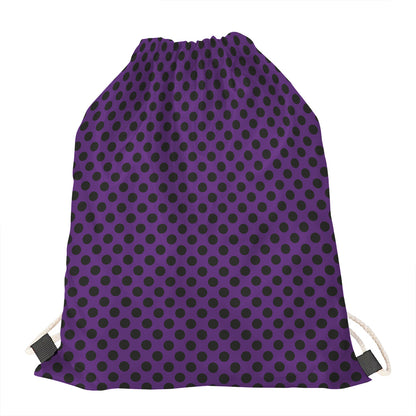 Purple Halloween Pattern Print Drawstring Bag