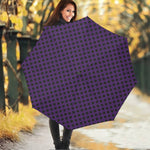 Purple Halloween Pattern Print Foldable Umbrella