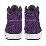 Purple Halloween Pattern Print High Top Leather Sneakers