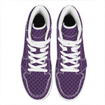 Purple Halloween Pattern Print High Top Leather Sneakers