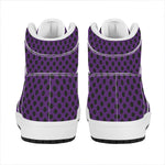 Purple Halloween Pattern Print High Top Leather Sneakers