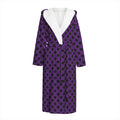 Purple Halloween Pattern Print Hooded Bathrobe