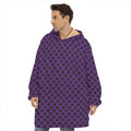 Purple Halloween Pattern Print Hoodie Blanket