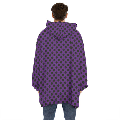 Purple Halloween Pattern Print Hoodie Blanket