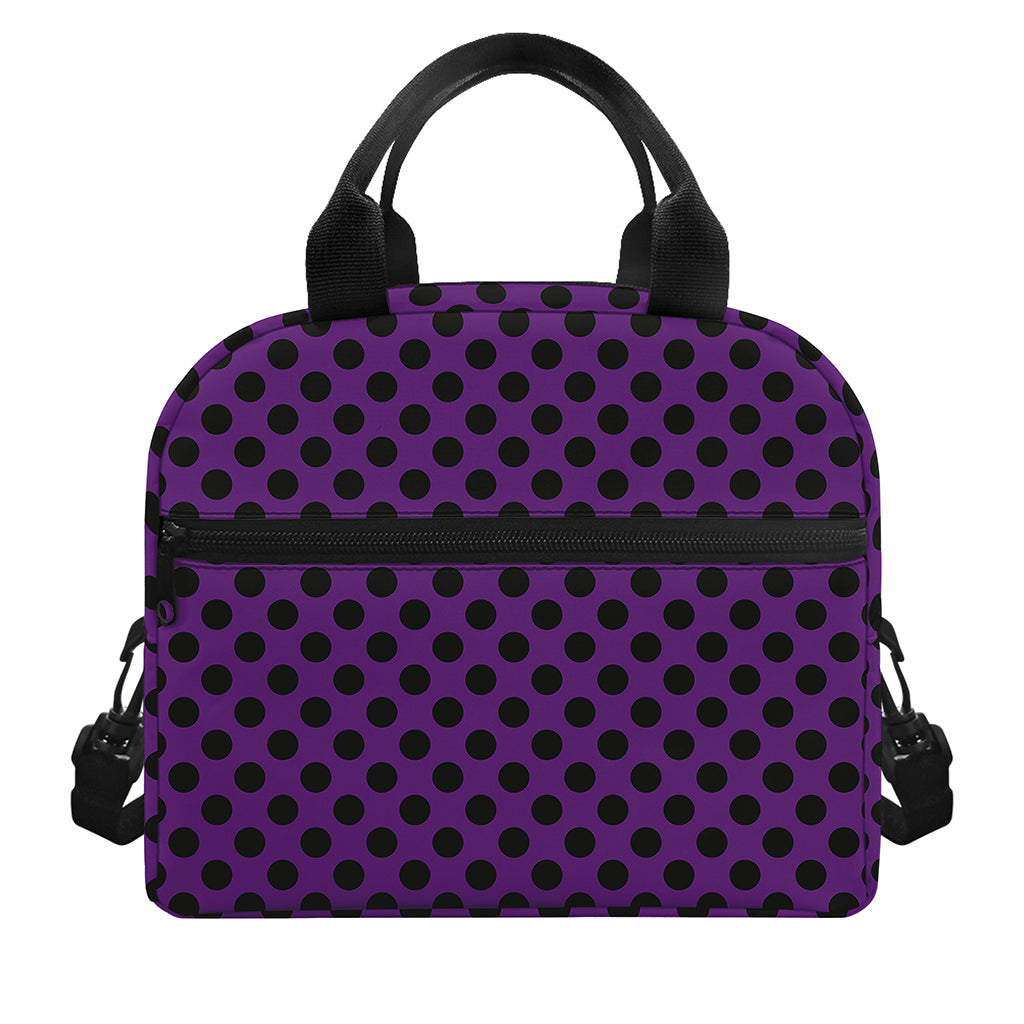 Purple Halloween Pattern Print Insulated Lunch Bag