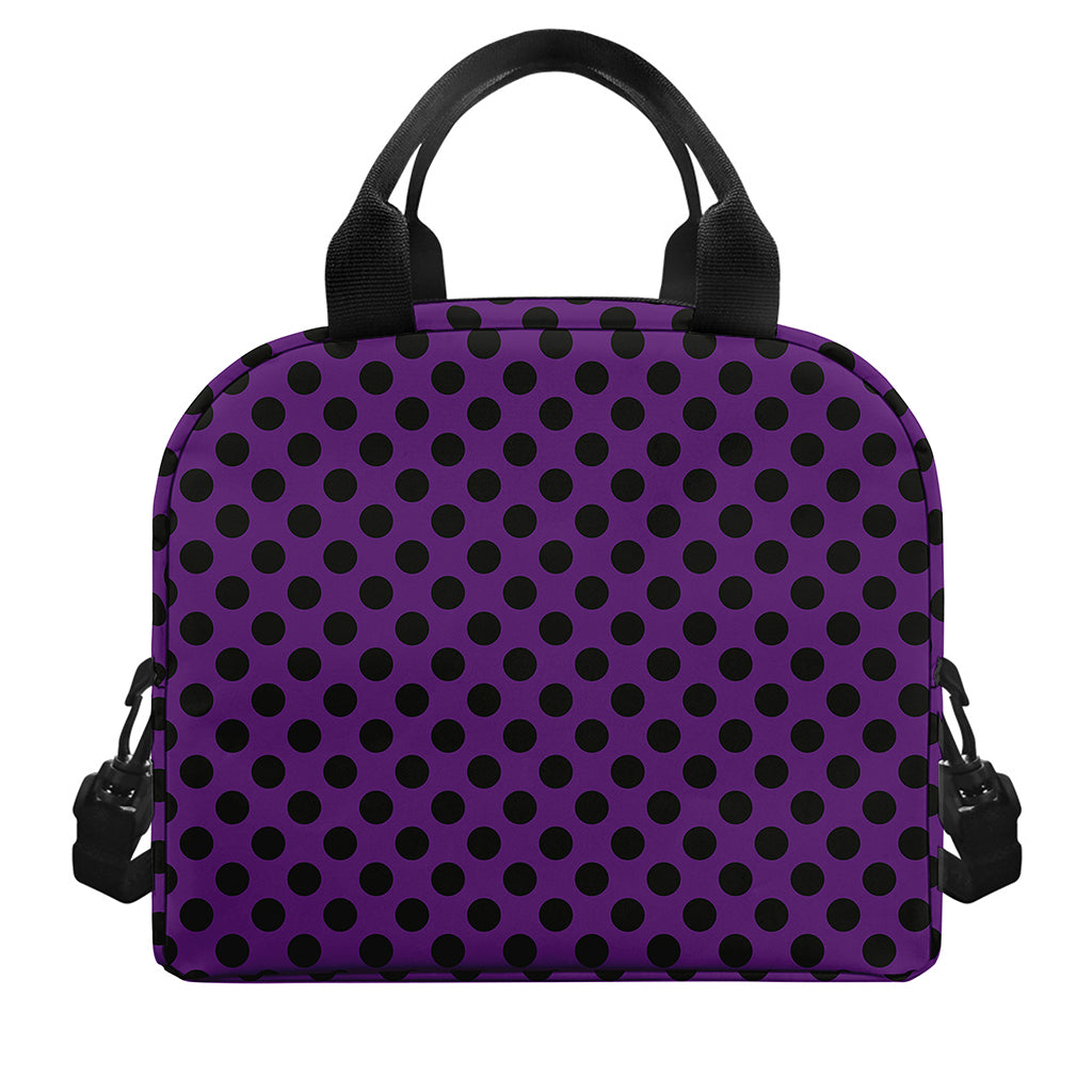 Purple Halloween Pattern Print Insulated Lunch Bag