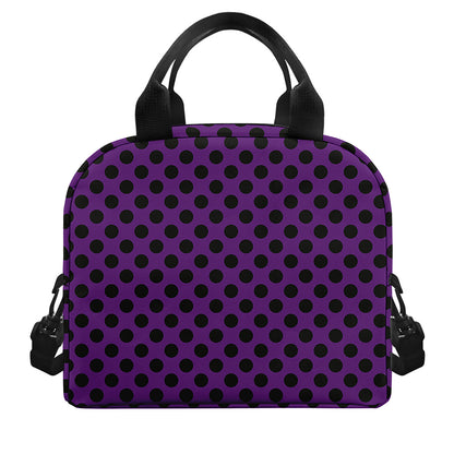 Purple Halloween Pattern Print Insulated Lunch Bag
