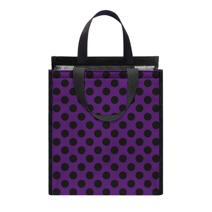 Purple Halloween Pattern Print Insulated Lunch Tote