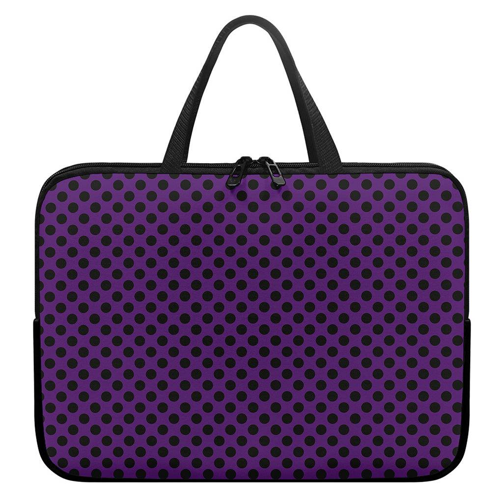 Purple Halloween Pattern Print Laptop Sleeve With Handle