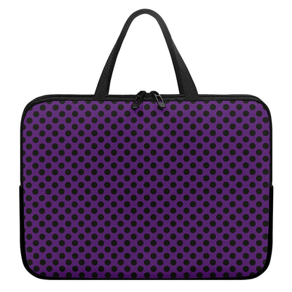 Purple Halloween Pattern Print Laptop Sleeve With Handle