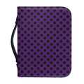 Purple Halloween Pattern Print Leather Bible Cover