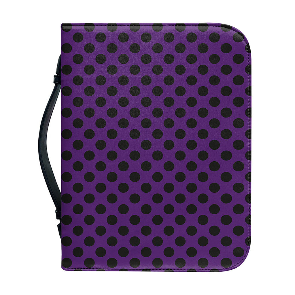 Purple Halloween Pattern Print Leather Bible Cover