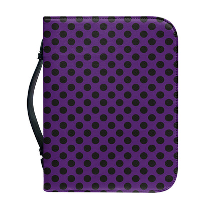 Purple Halloween Pattern Print Leather Bible Cover