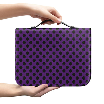 Purple Halloween Pattern Print Leather Bible Cover