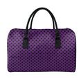 Purple Halloween Pattern Print Leather Duffel Bag