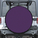Purple Halloween Pattern Print Leather Spare Tire Cover