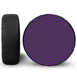 Purple Halloween Pattern Print Leather Spare Tire Cover