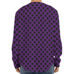 Purple Halloween Pattern Print Long Sleeve Baseball Jersey