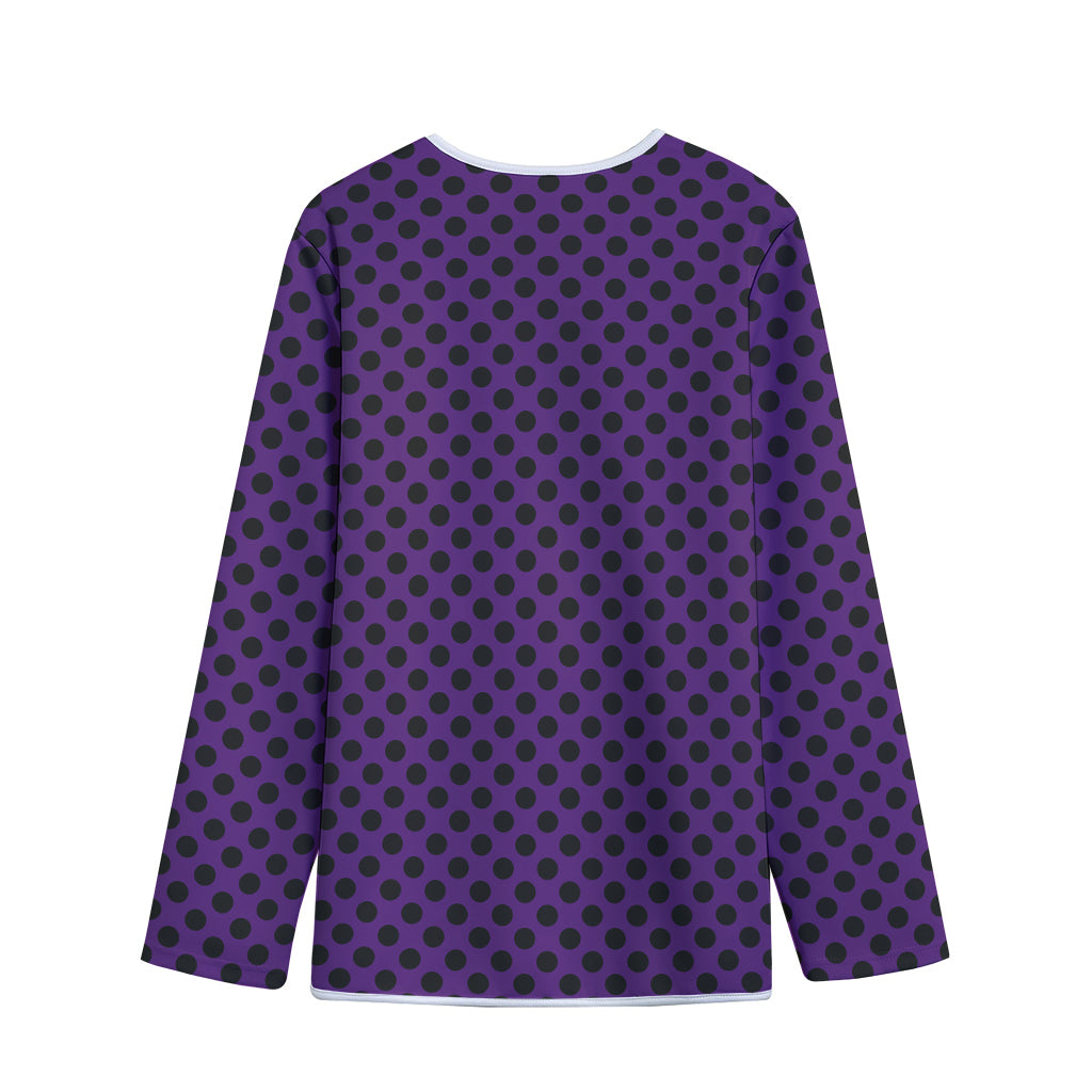 Purple Halloween Pattern Print Long Sleeve Short Coat