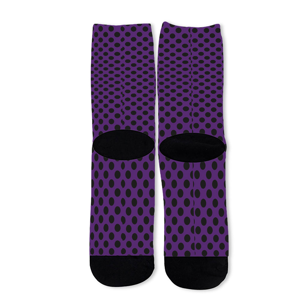 Purple Halloween Pattern Print Long Socks