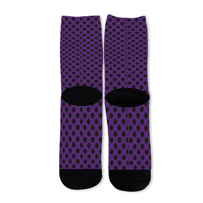 Purple Halloween Pattern Print Long Socks