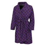 Purple Halloween Pattern Print Men's Bathrobe