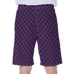 Purple Halloween Pattern Print Men's Beach Shorts