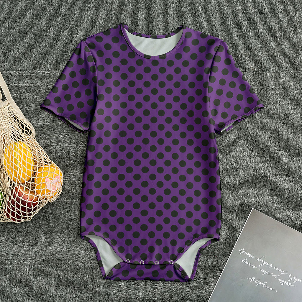 Purple Halloween Pattern Print Men's Bodysuit