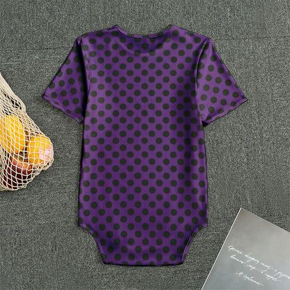 Purple Halloween Pattern Print Men's Bodysuit