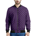 Purple Halloween Pattern Print Men's Bomber Jacket