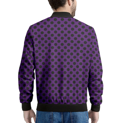 Purple Halloween Pattern Print Men's Bomber Jacket