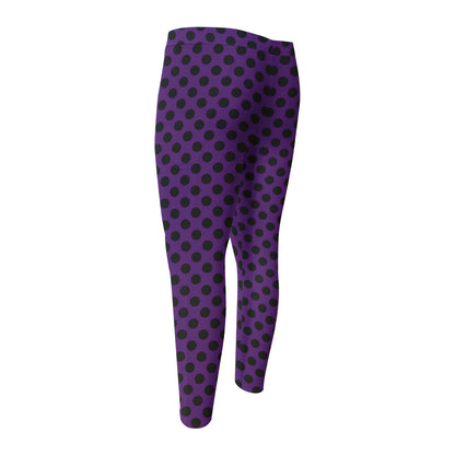 Purple Halloween Pattern Print Men's Compression Pants