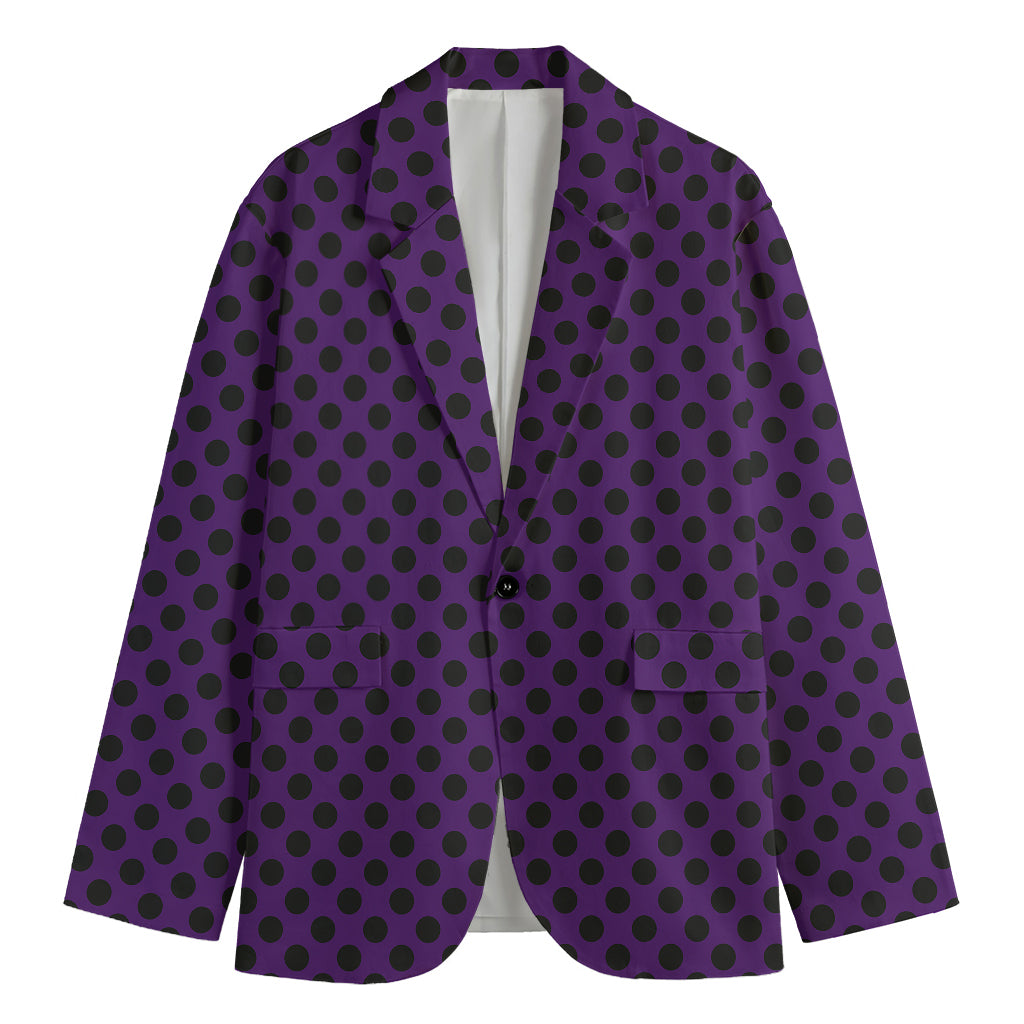 Purple Halloween Pattern Print Men's Cotton Blazer