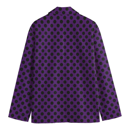 Purple Halloween Pattern Print Men's Cotton Blazer