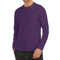 Purple Halloween Pattern Print Men's Long Sleeve Rash Guard