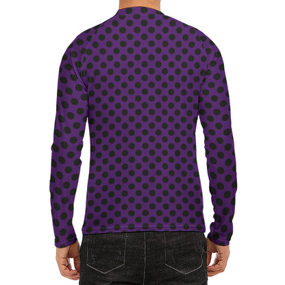 Purple Halloween Pattern Print Men's Long Sleeve Rash Guard
