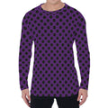 Purple Halloween Pattern Print Men's Long Sleeve T-Shirt