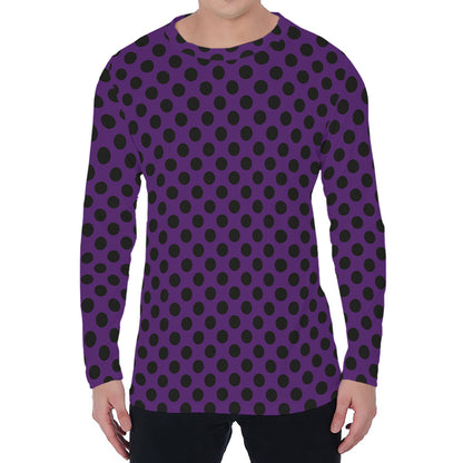 Purple Halloween Pattern Print Men's Long Sleeve T-Shirt