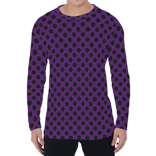 Purple Halloween Pattern Print Men's Long Sleeve T-Shirt