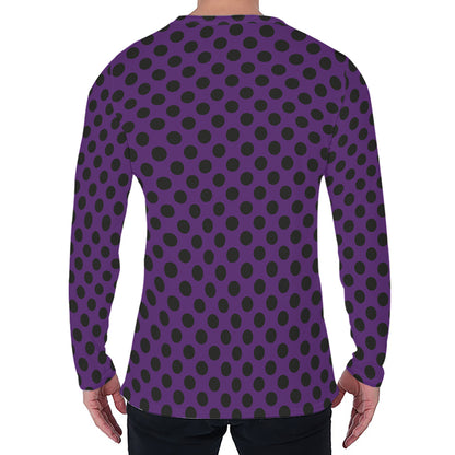 Purple Halloween Pattern Print Men's Long Sleeve T-Shirt