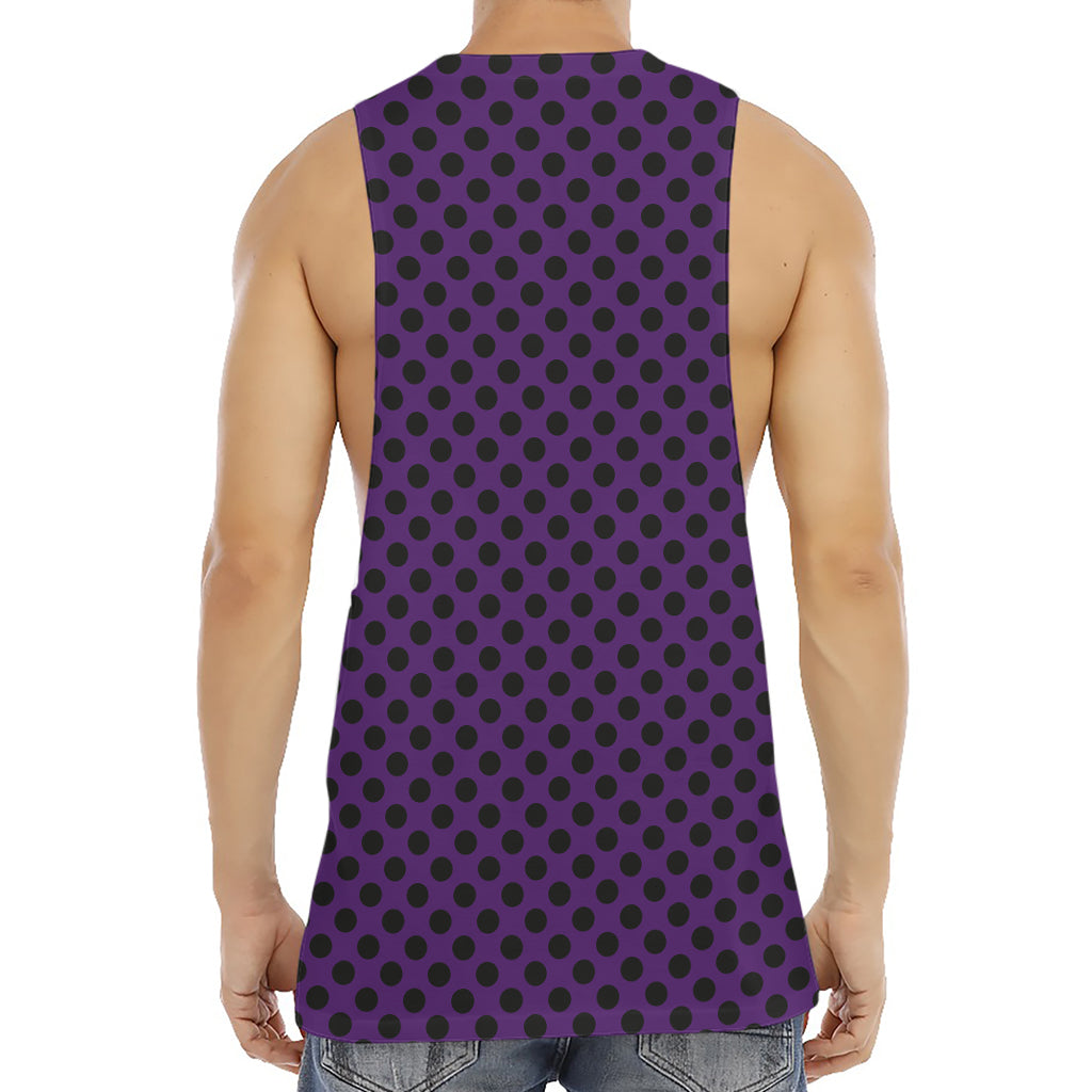 Purple Halloween Pattern Print Men's Muscle Tank Top